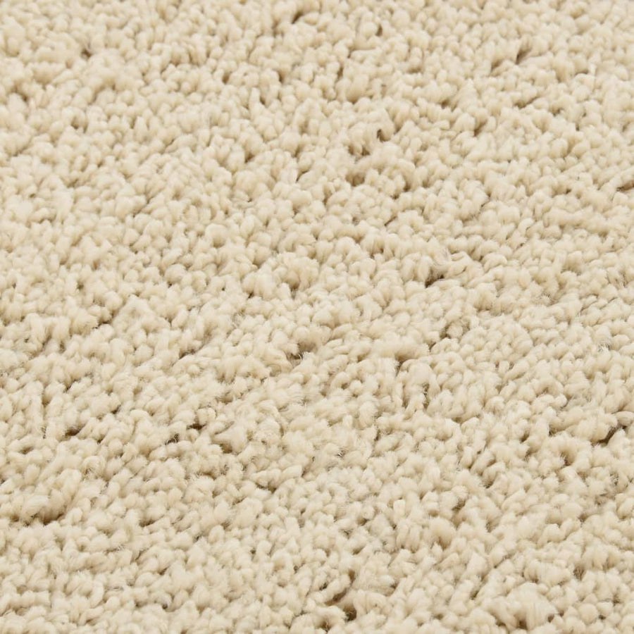Vloerkleed Shaggy Anti-Slip Kleurig 120 x 170 cm Crème