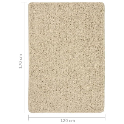 Vloerkleed Shaggy Anti-Slip Kleurig 120 x 170 cm Crème