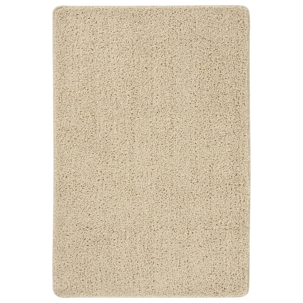 Vloerkleed Shaggy Anti-Slip Kleurig 140 x 200 cm Crème