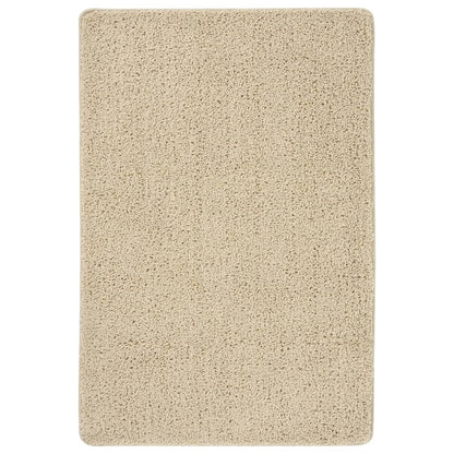 Vloerkleed Shaggy Anti-Slip Kleurig 140 x 200 cm Crème