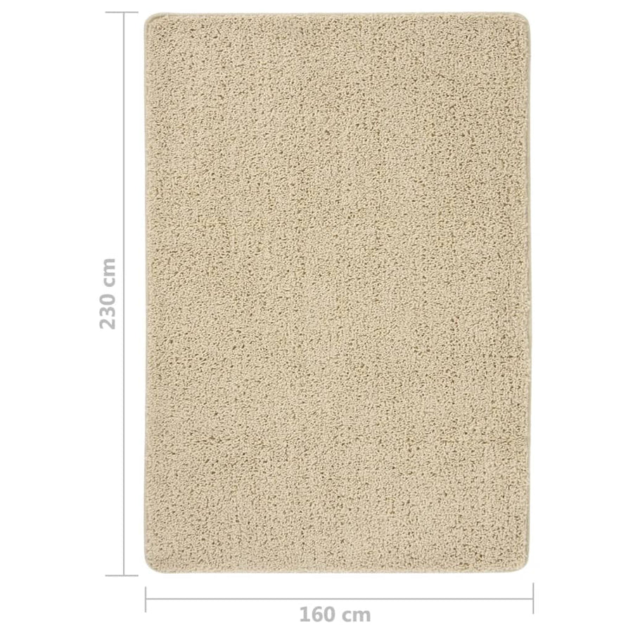 Vloerkleed Shaggy Anti-Slip Kleurig 160 x 230 cm Crème