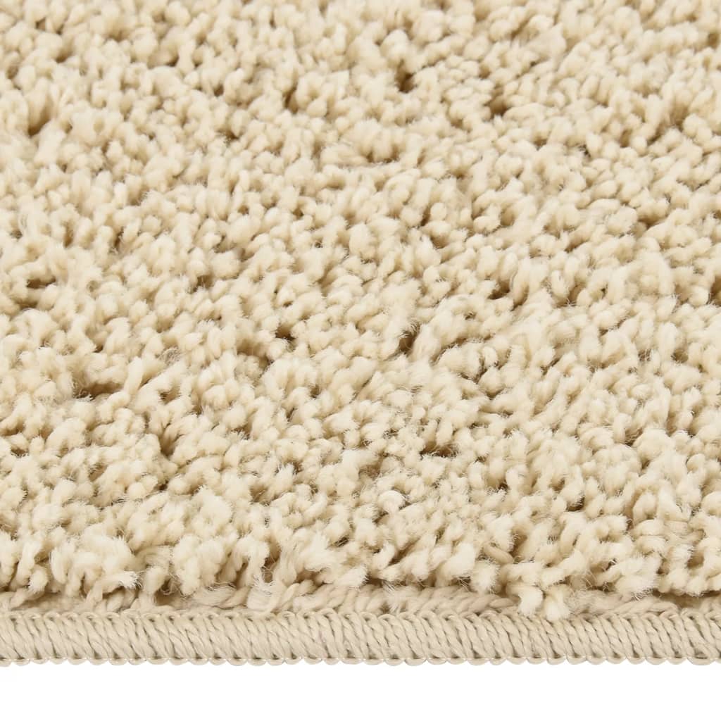 Vloerkleed Shaggy Anti-Slip Kleurig 200 x 290 cm Crème
