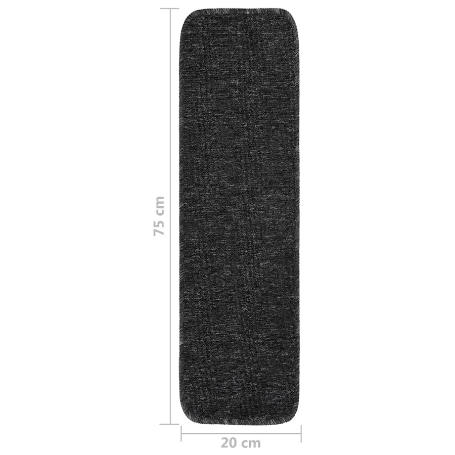 Trapmatten Anti-Slip Rechthoekig Kleur 75 x 20 cm Antraciet