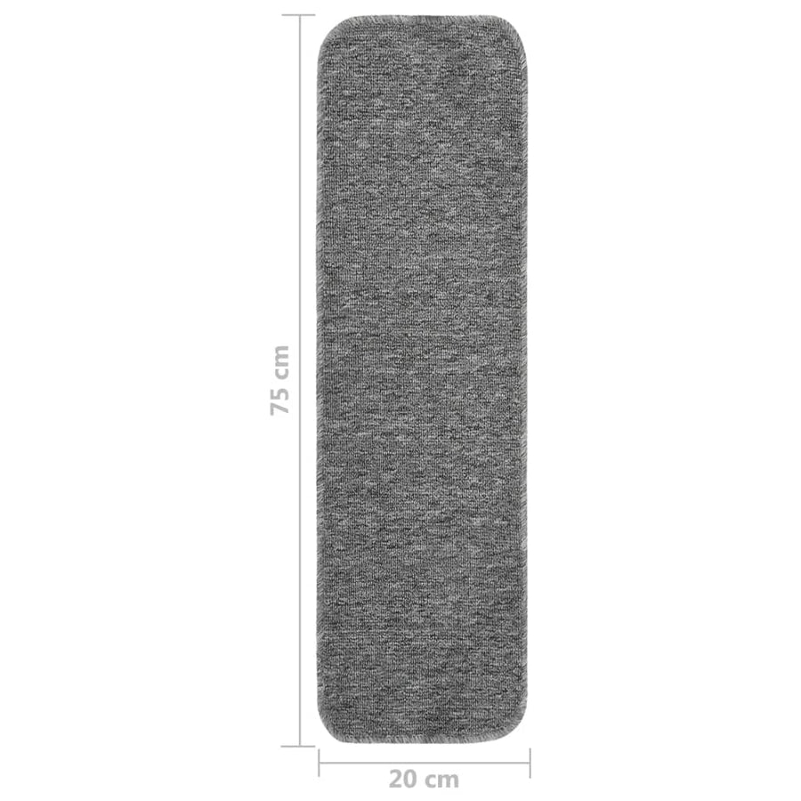 Trapmatten Anti-Slip Rechthoekig 75 x 20 cm Grijs