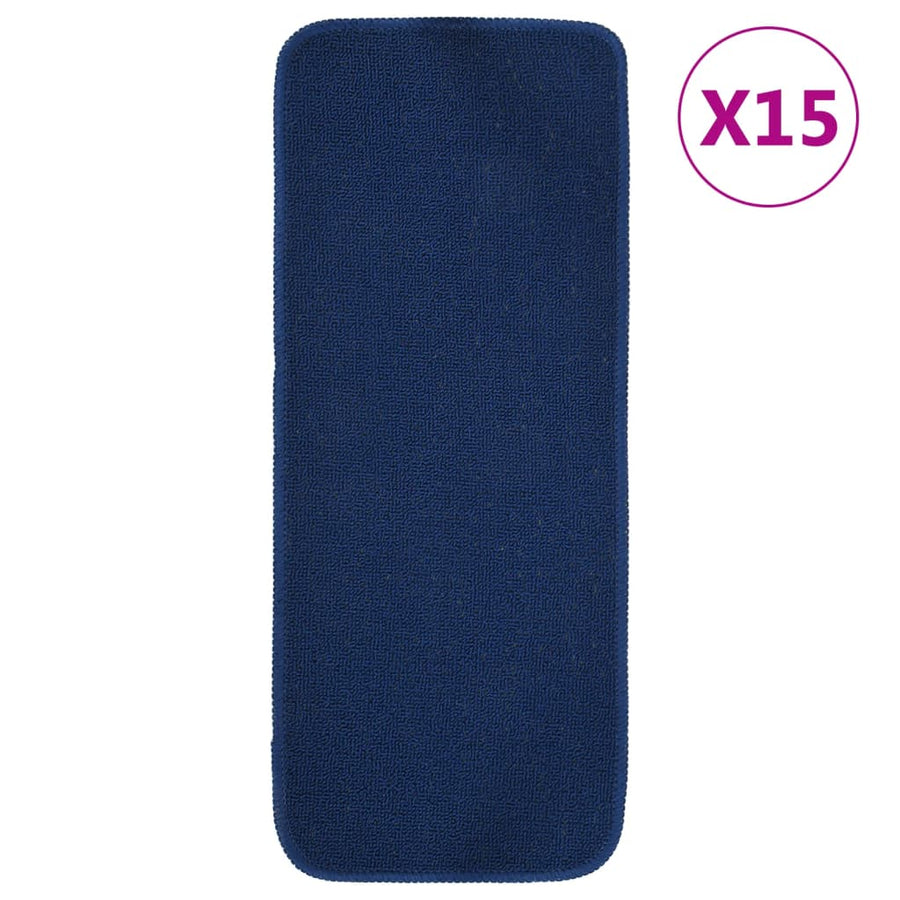 Trapmatten 15 st anti-slip rechthoekig 60x25 cm marineblauw