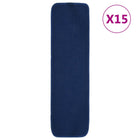 Stair mats 15 pcs anti-slip rectangular 75x20 cm navy blue