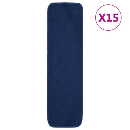Trapmatten Anti-Slip Rechthoekig Marine 75 x 20 cm Blauw