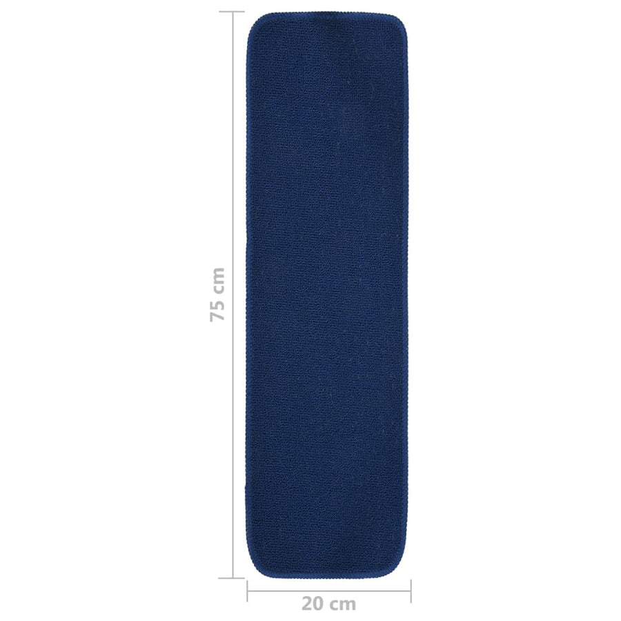 Trapmatten Anti-Slip Rechthoekig Marine 75 x 20 cm Blauw