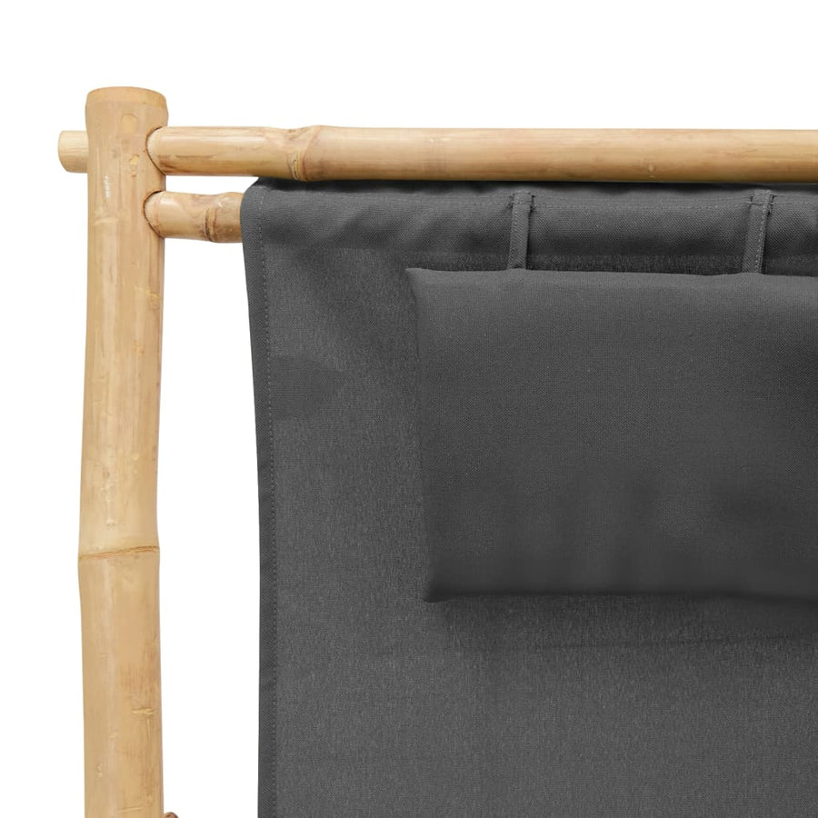Terrasstoel Bamboe En Canvas Donkergrijs