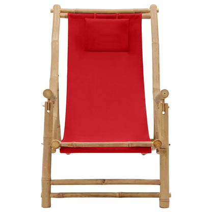Terrasstoel Bamboe En Canvas Rood