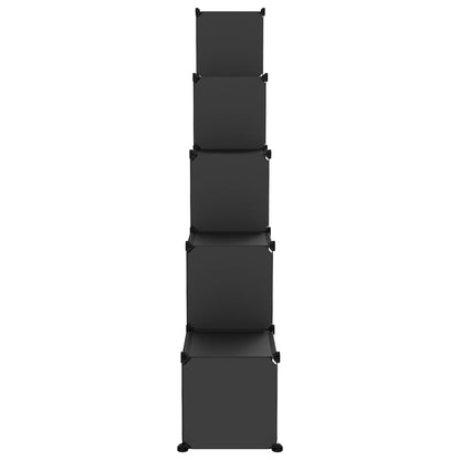 Opbergmeubel Met 5 Vakken Polypropeen 155 x 32 x 153.5 cm Zwart