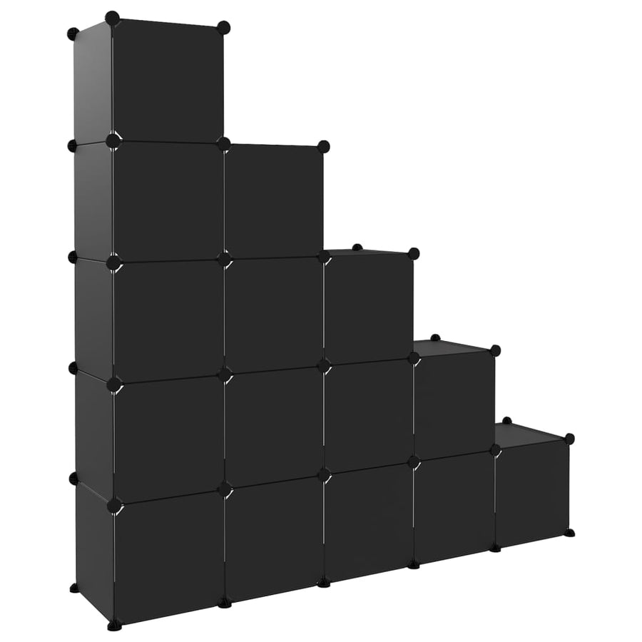 Opbergmeubel Met 5 Vakken Polypropeen 155 x 32 x 153.5 cm Zwart
