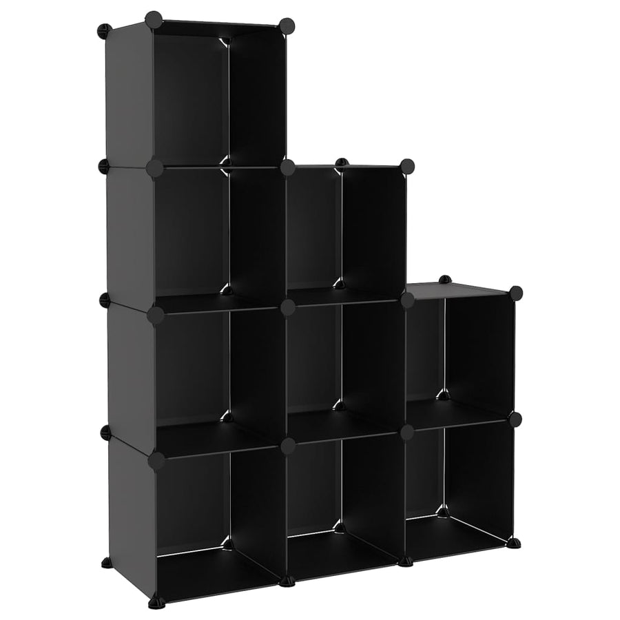 Opbergmeubel Met 9 Vakken Polypropeen 94.5 x 32 x 124 cm Zwart