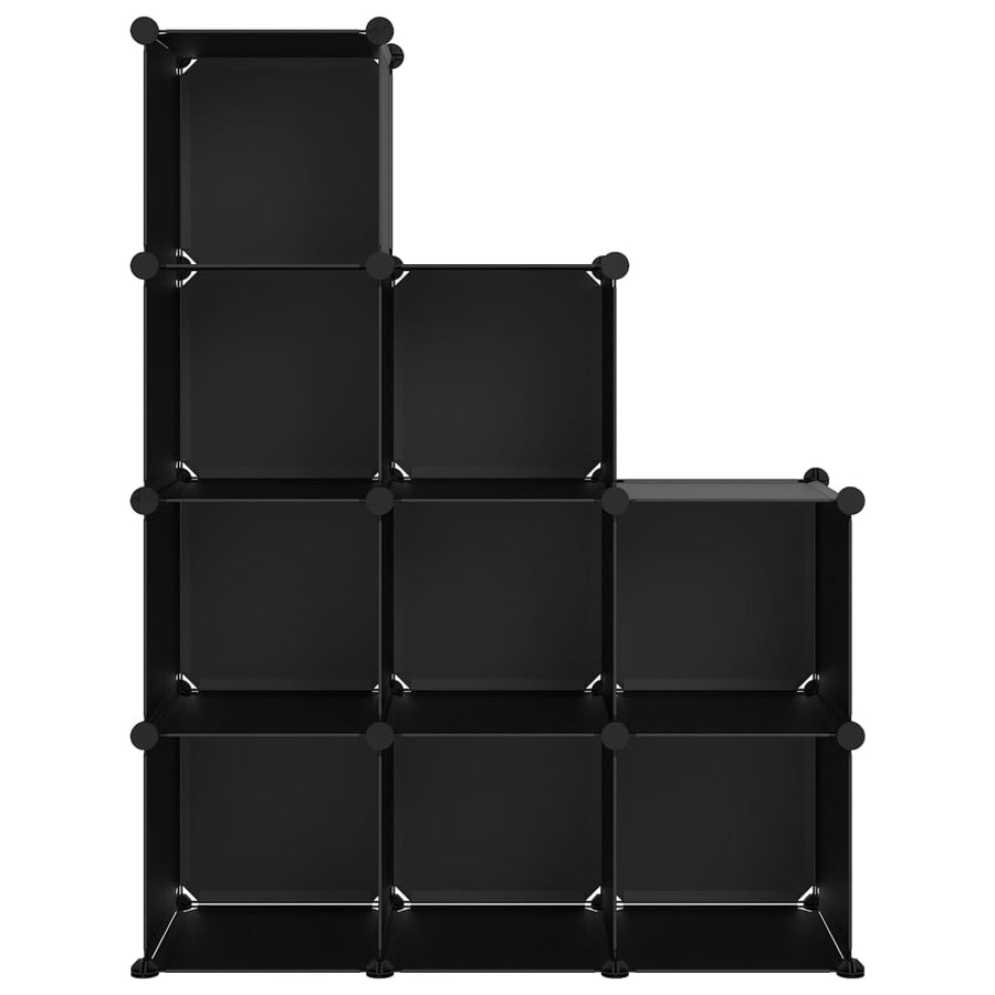 Opbergmeubel Met 9 Vakken Polypropeen 94.5 x 32 x 124 cm Zwart