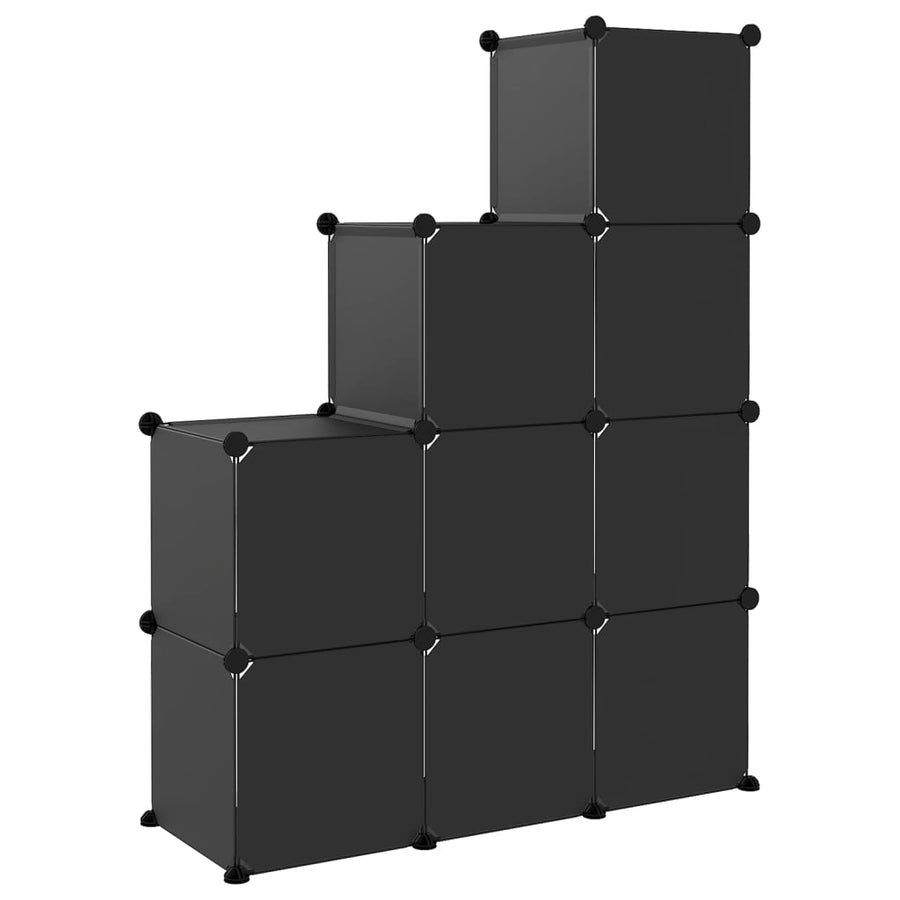 Opbergmeubel Met 9 Vakken Polypropeen 94.5 x 32 x 124 cm Zwart