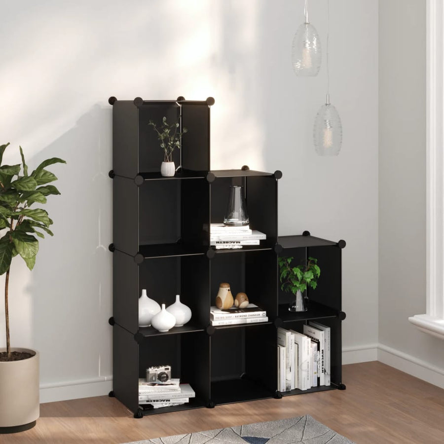 Opbergmeubel Met 9 Vakken Polypropeen 94.5 x 32 x 124 cm Zwart