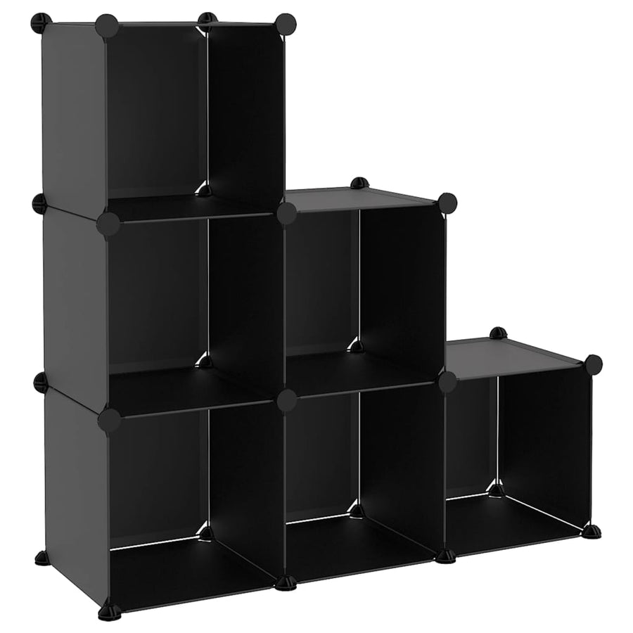 Opbergmeubel Met 6 Vakken Polypropeen 94.5 x 31.5 x 93 cm Zwart