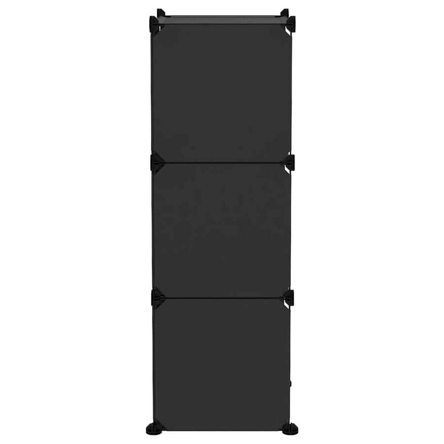 Opbergmeubel Met 6 Vakken Polypropeen 94.5 x 31.5 x 93 cm Zwart