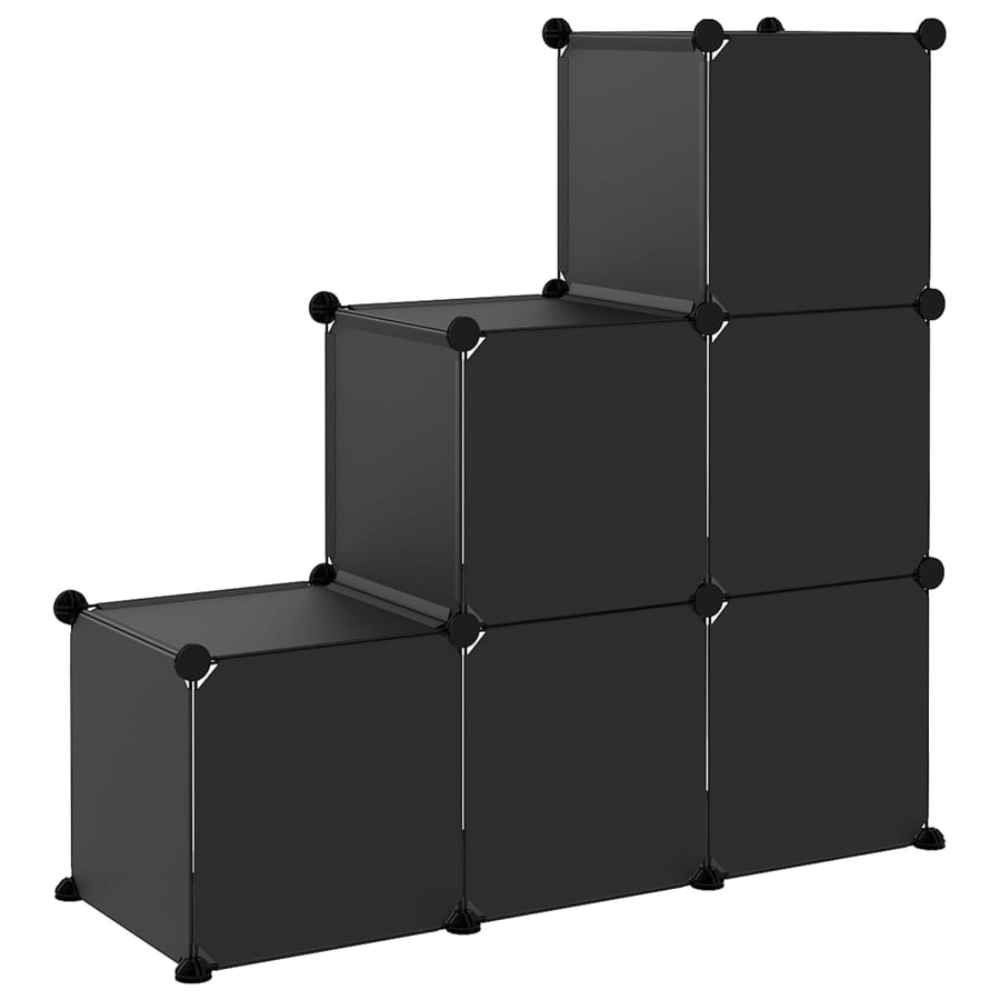 Opbergmeubel Met 6 Vakken Polypropeen 94.5 x 31.5 x 93 cm Zwart