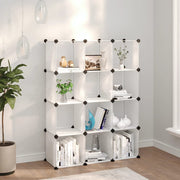 Opbergmeubel 12 vakken polypropeen transparant 94,5x31,5x124 cm