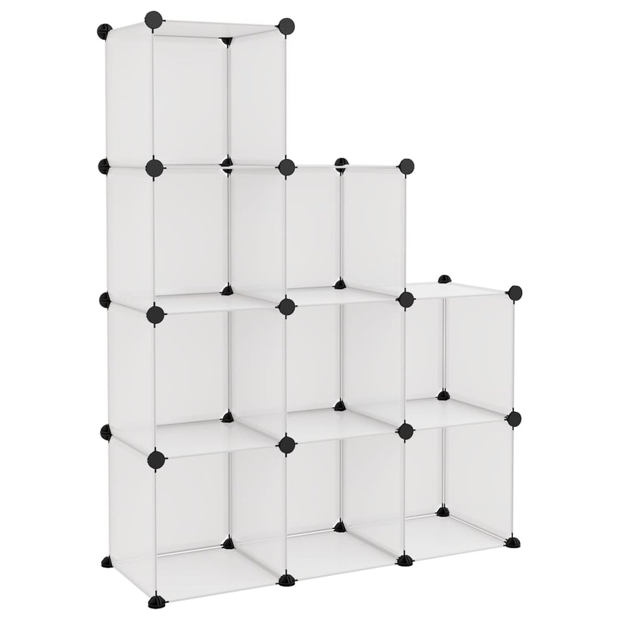 Opbergmeubel Met 9 Vakken Polypropeen Transparant 95.5 x 31.5 x 124 cm Doorzichtig