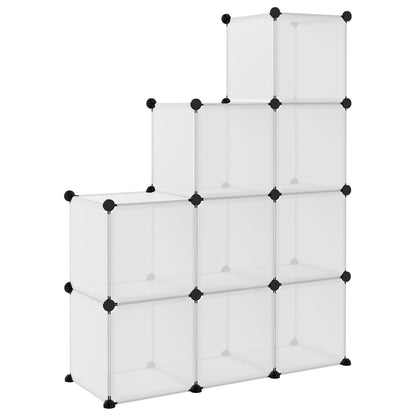 Opbergmeubel Met 9 Vakken Polypropeen Transparant 95.5 x 31.5 x 124 cm Doorzichtig