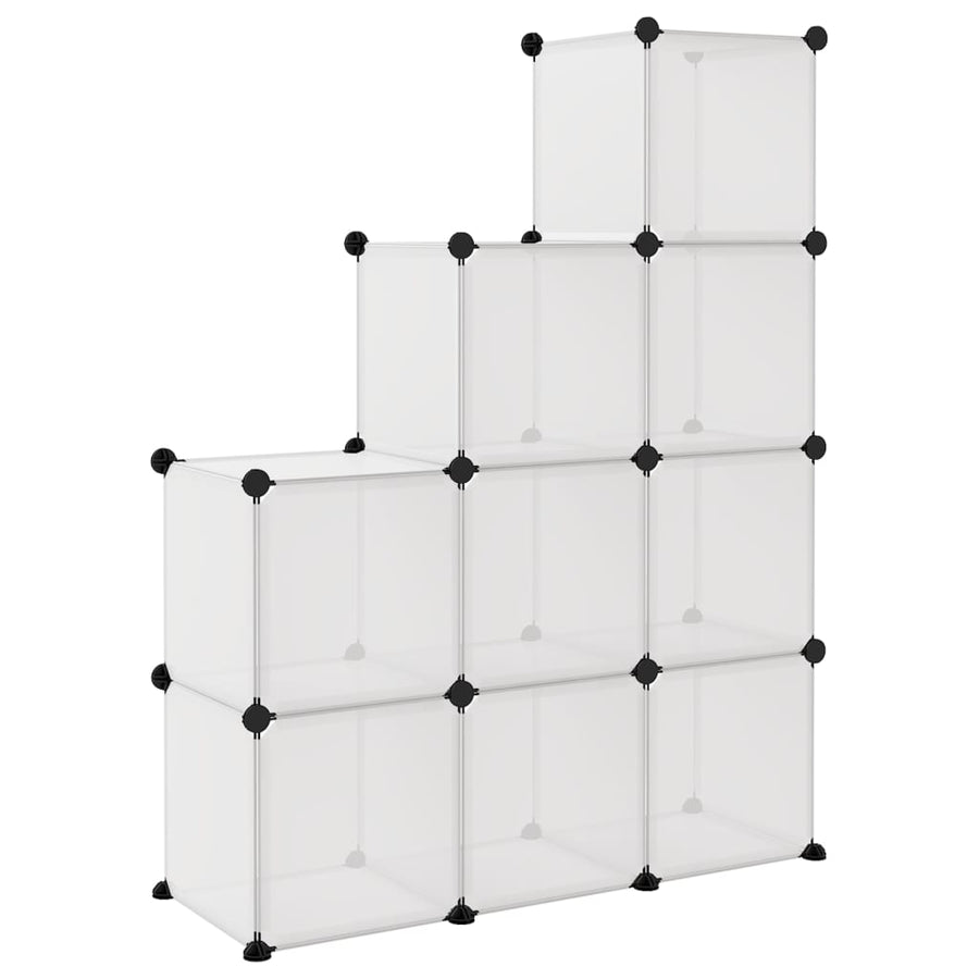 Opbergmeubel Met 9 Vakken Polypropeen Transparant 95.5 x 31.5 x 124 cm Doorzichtig