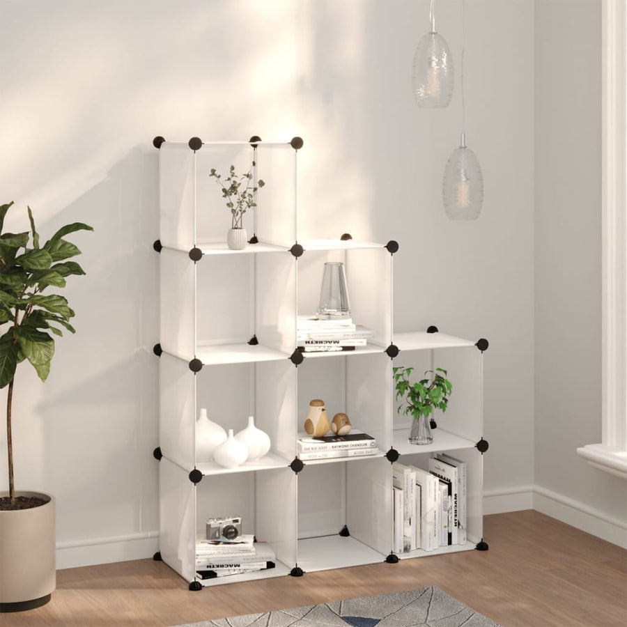 Opbergmeubel Met 9 Vakken Polypropeen Transparant 95.5 x 31.5 x 124 cm Doorzichtig