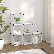 Opbergmeubel 6 vakken 94.5x31.5x93 cm transparant polypropeen