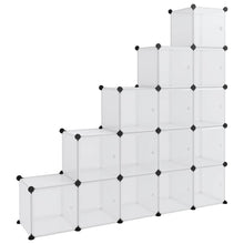 Opbergmeubel Met 5 Vakken En Deuren Polypropeen 155 x 32 x 153.5 cm Transparant en wit