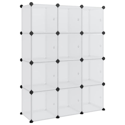 Opbergmeubel Met 2 Vakken En Deuren Polypropeen 94 x 31.5 x 123.5 cm Transparant en wit