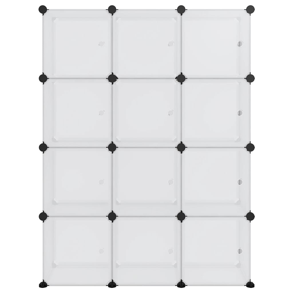Opbergmeubel Met 2 Vakken En Deuren Polypropeen 94 x 31.5 x 123.5 cm Transparant en wit