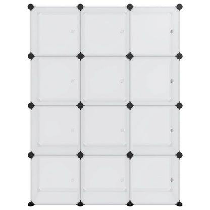 Opbergmeubel Met 2 Vakken En Deuren Polypropeen 94 x 31.5 x 123.5 cm Transparant en wit