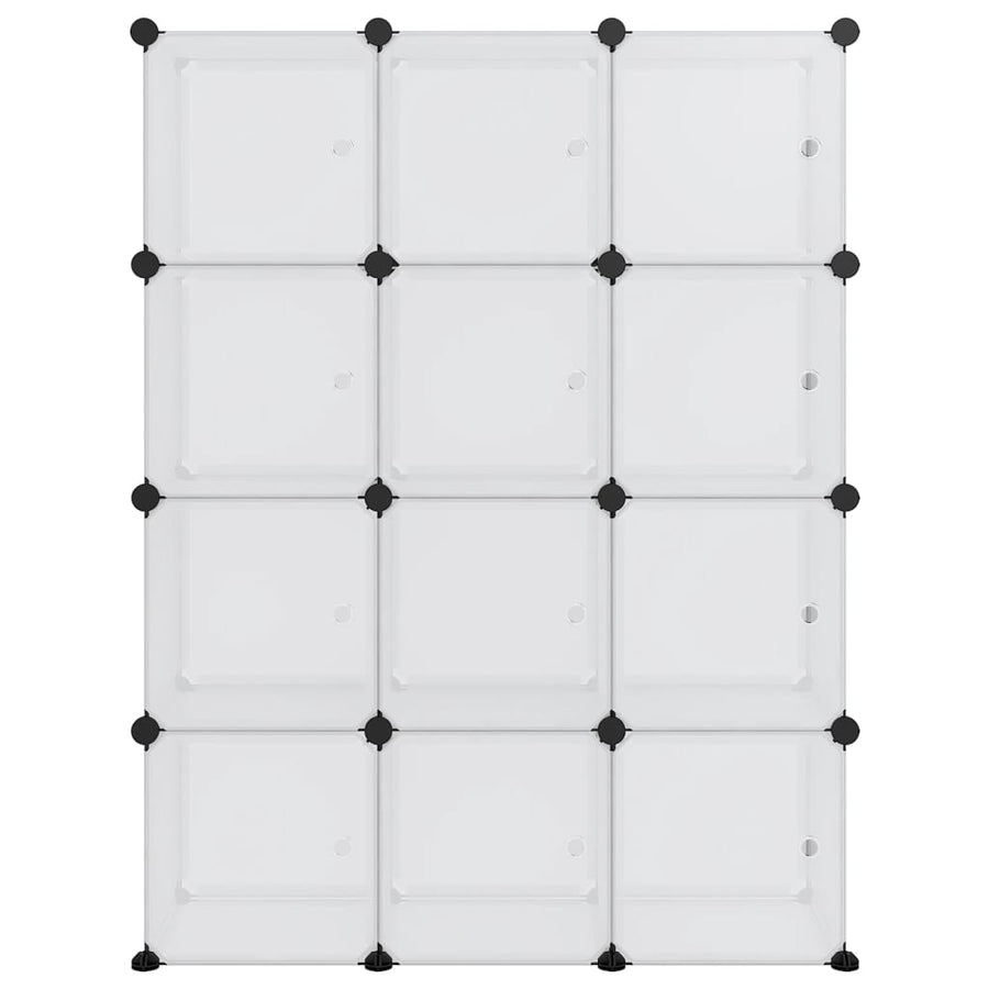 Opbergmeubel Met 2 Vakken En Deuren Polypropeen 94 x 31.5 x 123.5 cm Transparant en wit