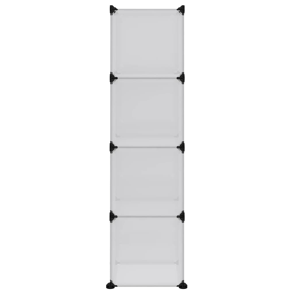 Opbergmeubel Met 2 Vakken En Deuren Polypropeen 94 x 31.5 x 123.5 cm Transparant en wit