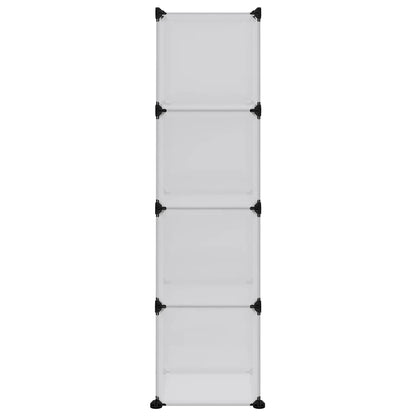 Opbergmeubel Met 2 Vakken En Deuren Polypropeen 94 x 31.5 x 123.5 cm Transparant en wit
