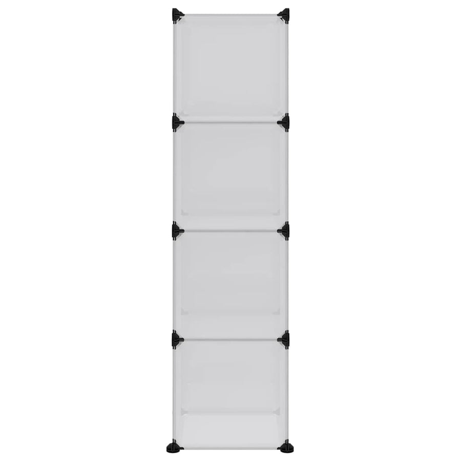 Opbergmeubel Met 2 Vakken En Deuren Polypropeen 94 x 31.5 x 123.5 cm Transparant en wit
