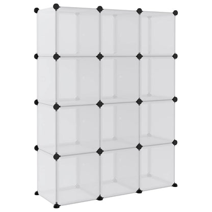 Opbergmeubel Met 2 Vakken En Deuren Polypropeen 94 x 31.5 x 123.5 cm Transparant en wit