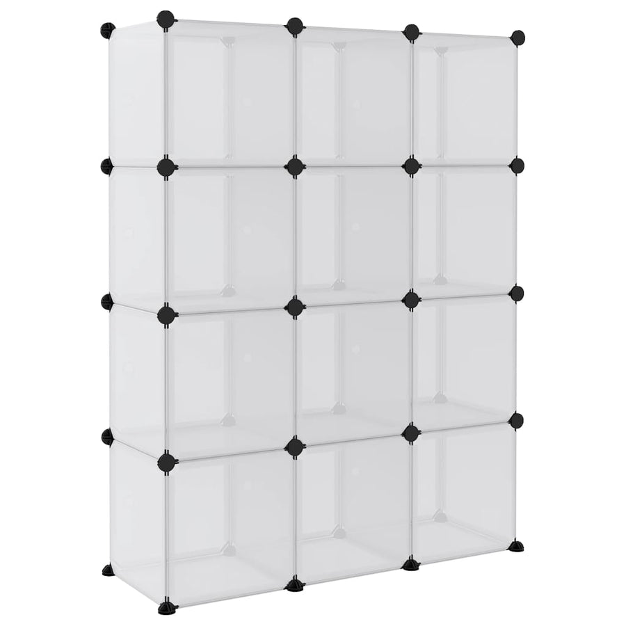 Opbergmeubel Met 2 Vakken En Deuren Polypropeen 94 x 31.5 x 123.5 cm Transparant en wit