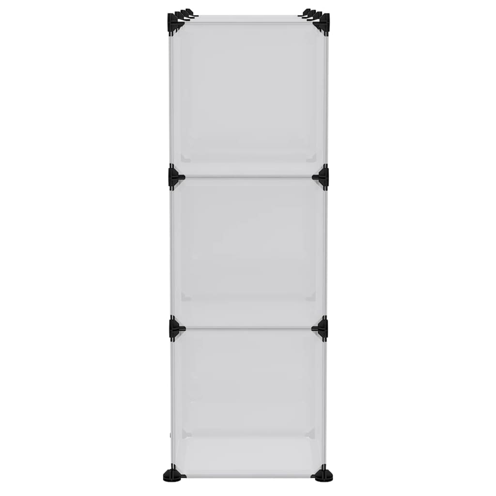 Opbergmeubel Met 9 Vakken En Deuren Polypropeen 94.5 x 31.5 x 94 cm Transparant en wit