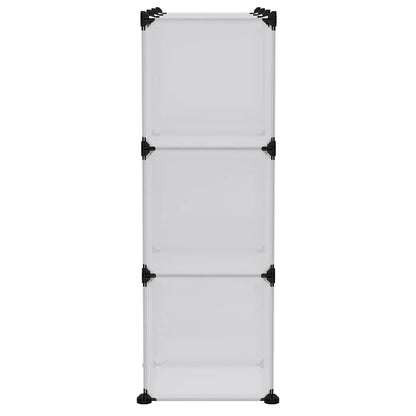 Opbergmeubel Met 9 Vakken En Deuren Polypropeen 94.5 x 31.5 x 94 cm Transparant en wit