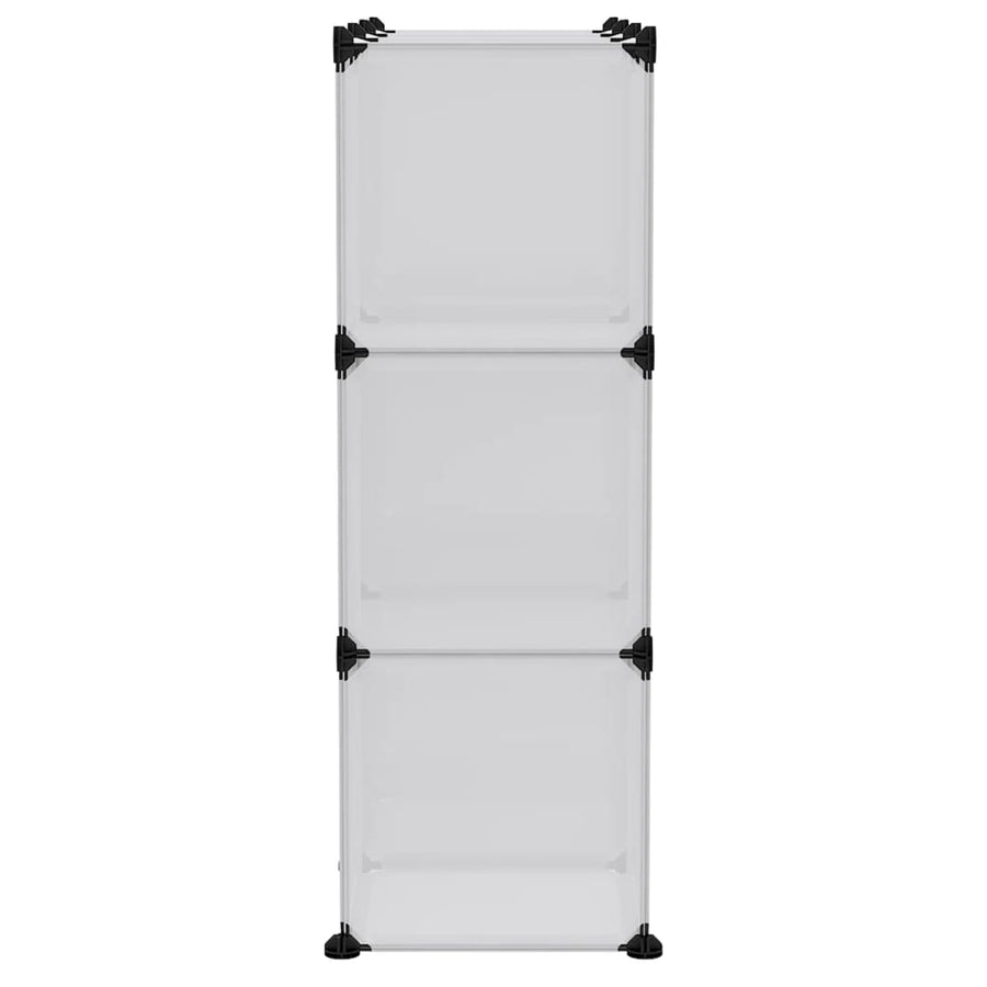 Opbergmeubel Met 9 Vakken En Deuren Polypropeen 94.5 x 31.5 x 94 cm Transparant en wit