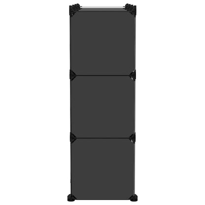 Opbergmeubel Met 9 Vakken En Deuren Polypropeen 94.5 x 31.5 x 93.5 cm Zwart en transparant