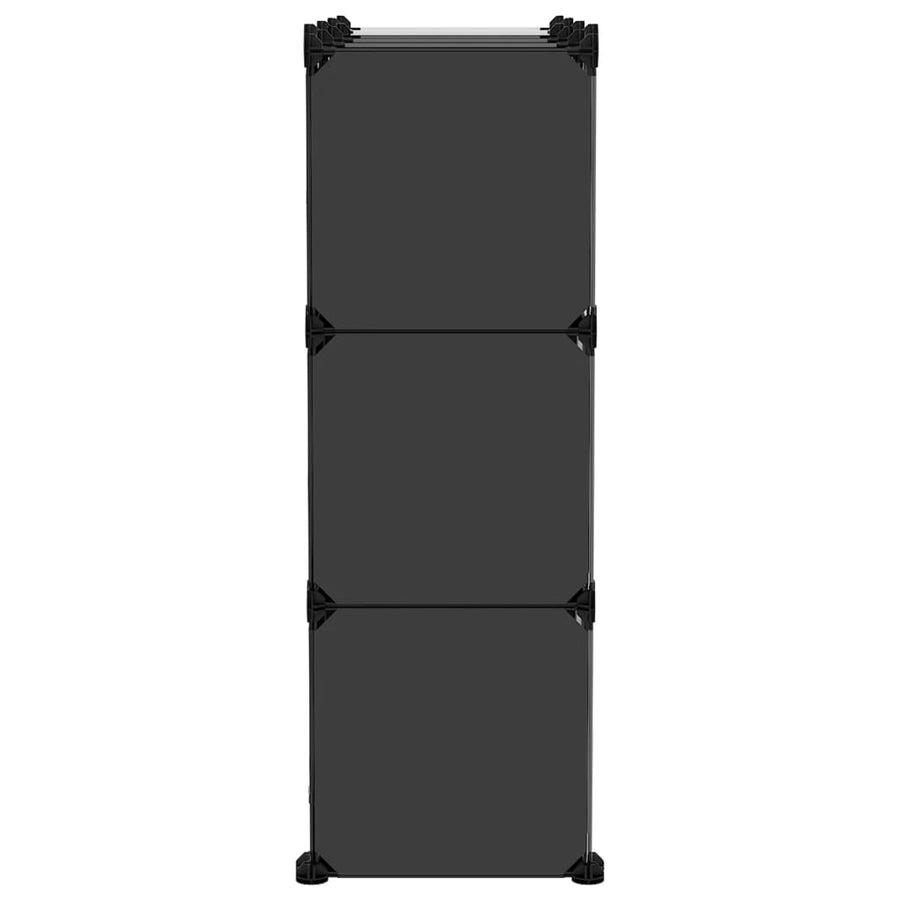 Opbergmeubel Met 9 Vakken En Deuren Polypropeen 94.5 x 31.5 x 93.5 cm Zwart en transparant