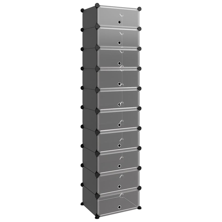 Schoenenrek Polypropeen 44 x 32 x 174 cm Zwart