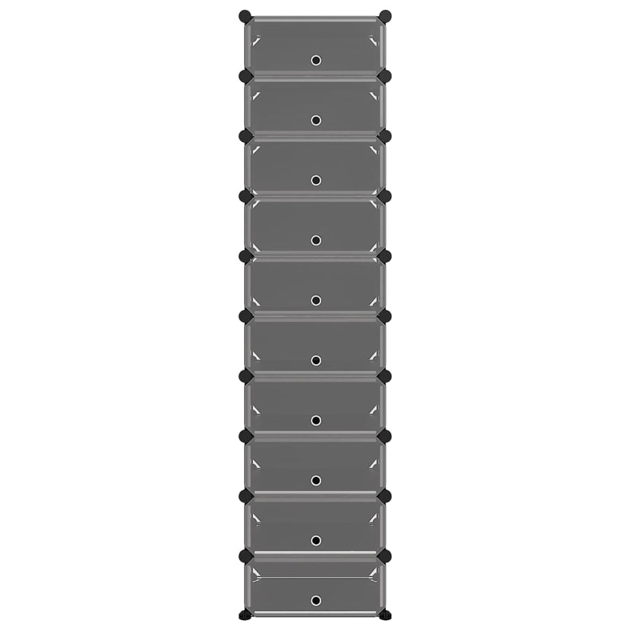 Schoenenrek Polypropeen 44 x 32 x 174 cm Zwart