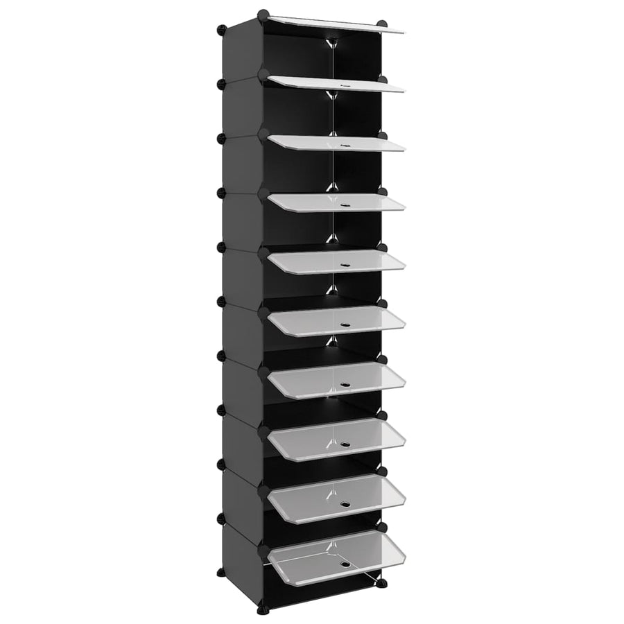 Schoenenrek Polypropeen 44 x 32 x 174 cm Zwart