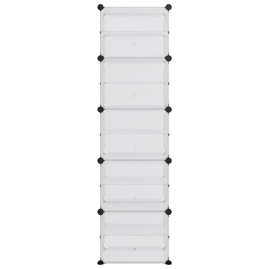 Schoenenrek 44X3,5X53,5 Cm Polypropeen Transparant 44 x 31.5 x 153.5 cm Doorzichtig