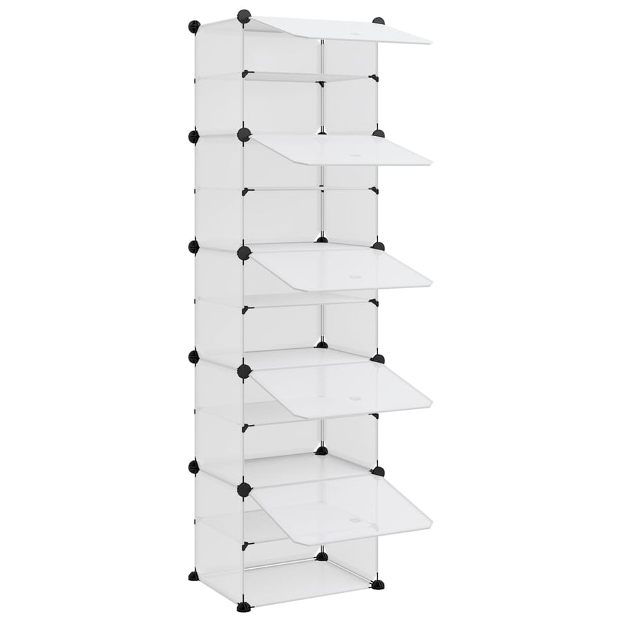 Schoenenrek 44X3,5X53,5 Cm Polypropeen Transparant 44 x 31.5 x 153.5 cm Doorzichtig