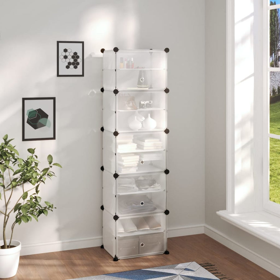 Schoenenrek 44X3,5X53,5 Cm Polypropeen Transparant 44 x 31.5 x 153.5 cm Doorzichtig